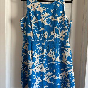 J Crew Patterned Blue Dress